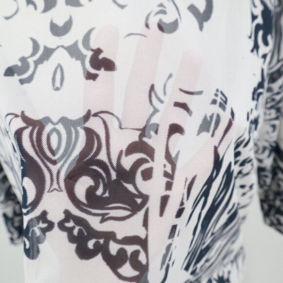 Chico's Easywear Cardigan Women L White Boho Eclectic Artistic Swim Cover Travel - Picture 4 of 16